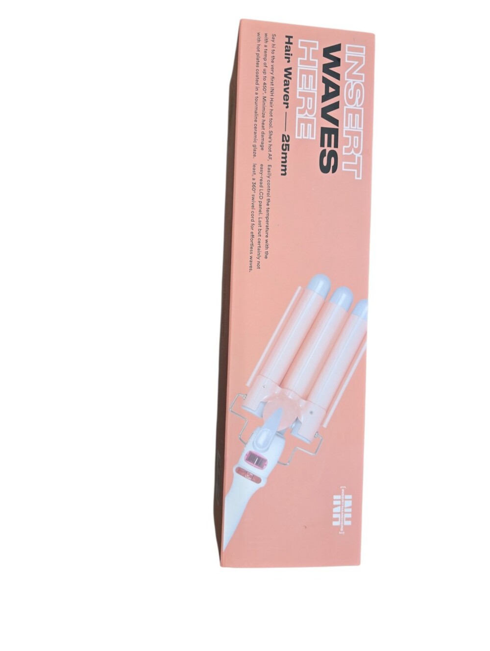 INH Insert Waves Here 25mm Triple Barrel Hair Waver Pink Box & Glove